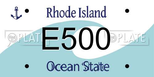 E500 Rhode Island License Plate