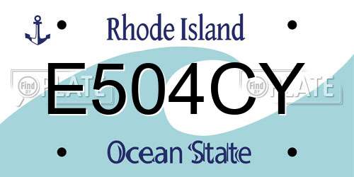 E504CY Rhode Island License Plate