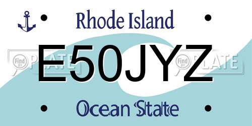 E50JYZ Rhode Island License Plate