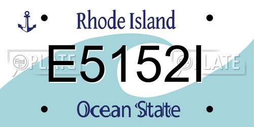 E5152I Rhode Island License Plate