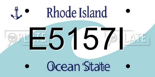 E5157I Rhode Island License Plate