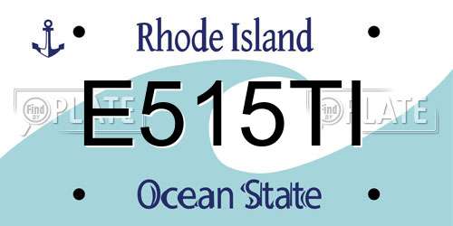 E515TI Rhode Island License Plate