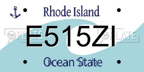 E515ZI Rhode Island License Plate