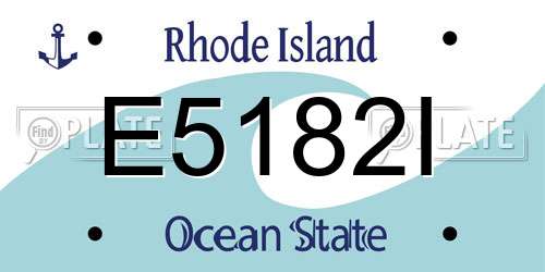 E5182I Rhode Island License Plate