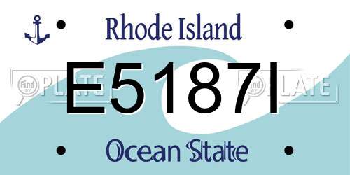 E5187I Rhode Island License Plate