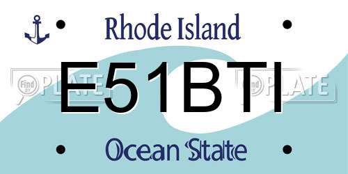 E51BTI Rhode Island License Plate