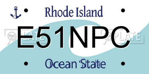 E51NPC Rhode Island License Plate