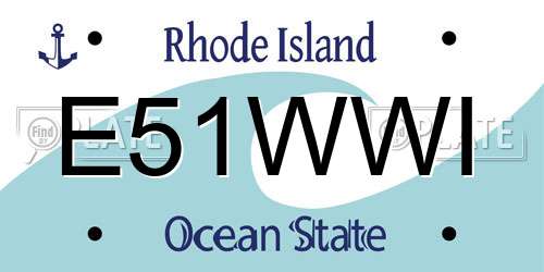 E51WWI Rhode Island License Plate