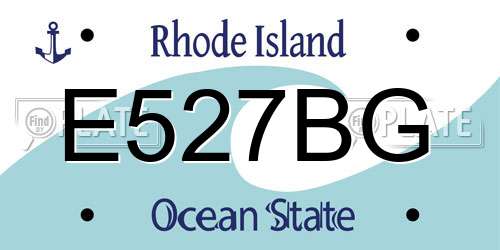 E527BG Rhode Island License Plate