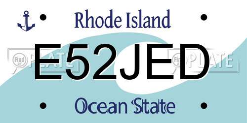 E52JED Rhode Island License Plate