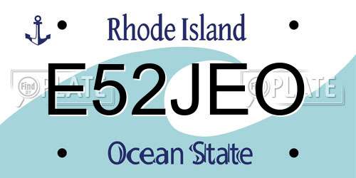 E52JEO Rhode Island License Plate