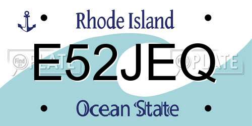 E52JEQ Rhode Island License Plate