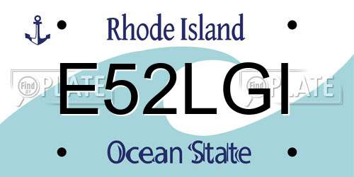 E52LGI Rhode Island License Plate