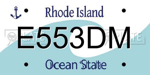 E553DM Rhode Island License Plate