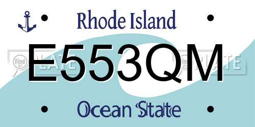 E553QM Rhode Island License Plate