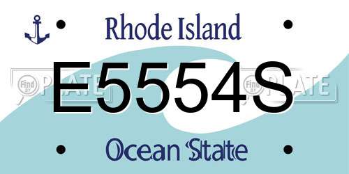 E5554S Rhode Island License Plate