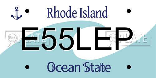 E55LEP Rhode Island License Plate