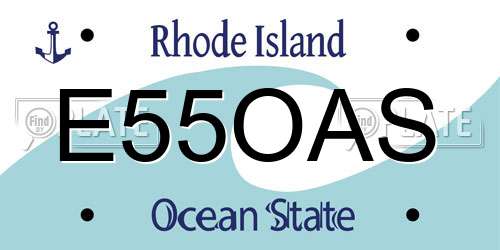 E55OAS Rhode Island License Plate