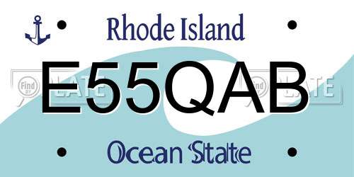 E55QAB Rhode Island License Plate