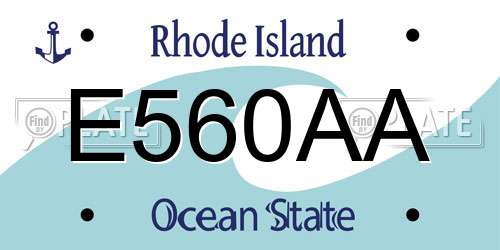 E560AA Rhode Island License Plate
