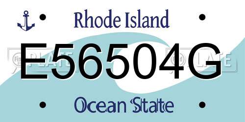 E56504G Rhode Island License Plate