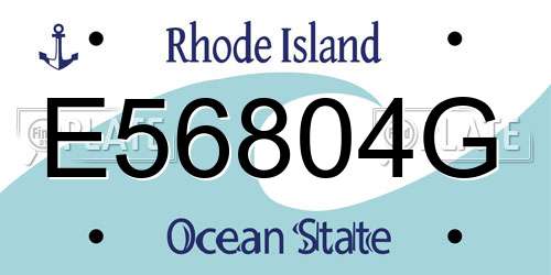 E56804G Rhode Island License Plate