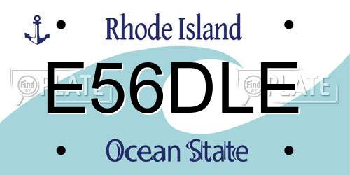 E56DLE Rhode Island License Plate