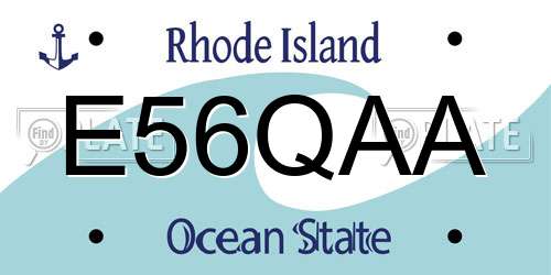 E56QAA Rhode Island License Plate