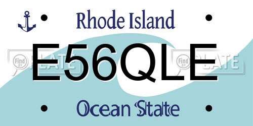 E56QLE Rhode Island License Plate