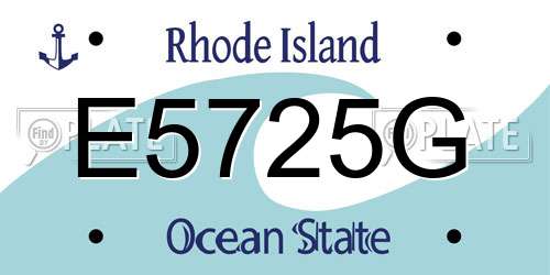 E5725G Rhode Island License Plate