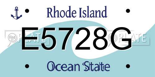 E5728G Rhode Island License Plate