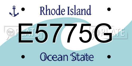 E5775G Rhode Island License Plate