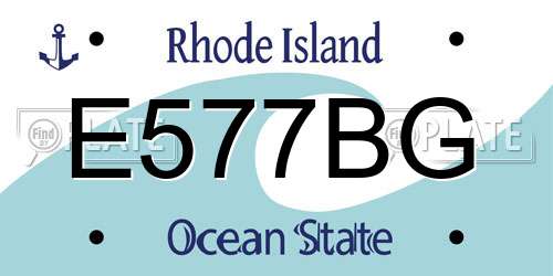 E577BG Rhode Island License Plate