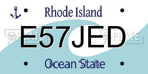 E57JED Rhode Island License Plate