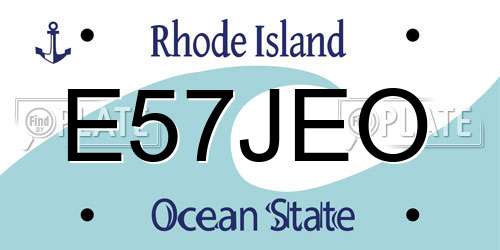 E57JEO Rhode Island License Plate