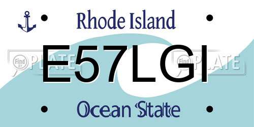 E57LGI Rhode Island License Plate