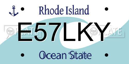 E57LKY Rhode Island License Plate
