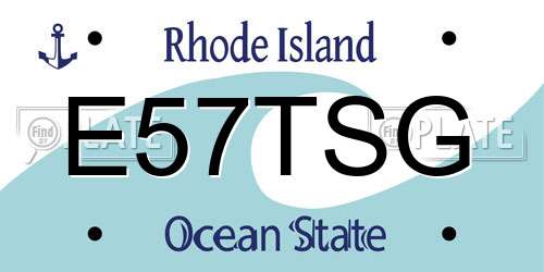 E57TSG Rhode Island License Plate