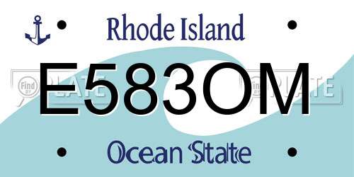 E583OM Rhode Island License Plate