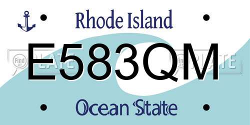 E583QM Rhode Island License Plate