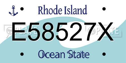 E58527X Rhode Island License Plate