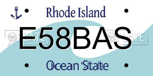 E58BAS Rhode Island License Plate