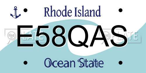 E58QAS Rhode Island License Plate