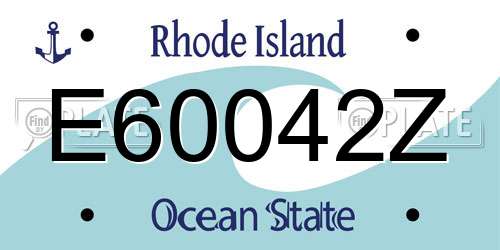 E60042Z Rhode Island License Plate