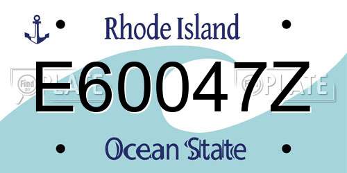 E60047Z Rhode Island License Plate