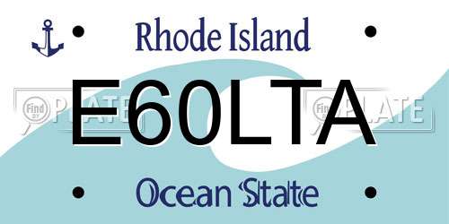 E60LTA Rhode Island License Plate