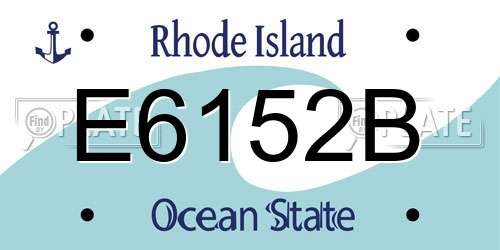 E6152B Rhode Island License Plate