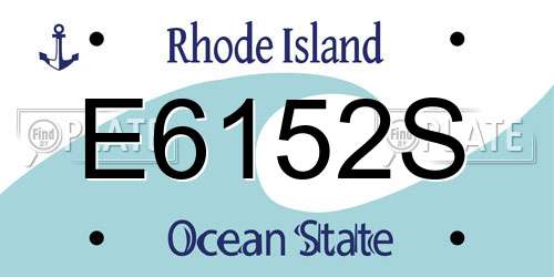 E6152S Rhode Island License Plate