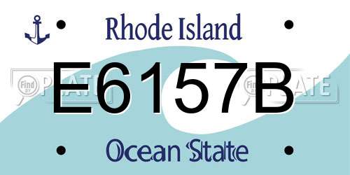 E6157B Rhode Island License Plate