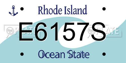 E6157S Rhode Island License Plate